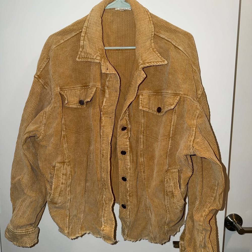 LA Miel Yellow Corduroy Shacket